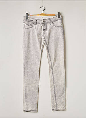 Pantalon slim broderie rivets taille basse gris FREESOUL femme
