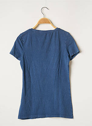 T-shirt sérigraphie avec strass manches courtes bleu GUESS femme