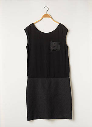 Robe mi-longue tissage crêpe sans manche noir COP COPINE femme