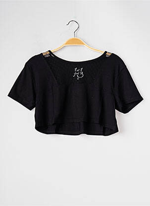 T-shirt coupe droite manches courtes noir 1 ET 1 FONT 3 femme