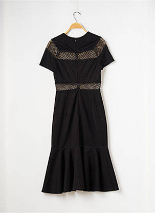 Robe mi-longue fermeture zippée au dos manches courtes noir ISABEL GARCIA femme