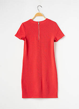 Robe courte fermeture zippée au dos manches courtes orange ZARA femme