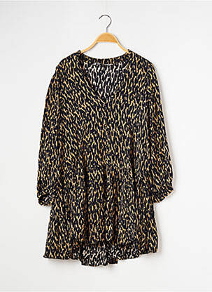 Robe courte coupe évasée manches longues beige ZARA femme