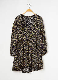 Robe courte coupe évasée manches longues beige ZARA femme