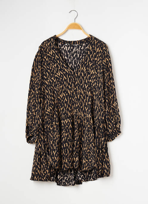 Robe courte coupe évasée manches longues beige ZARA femme