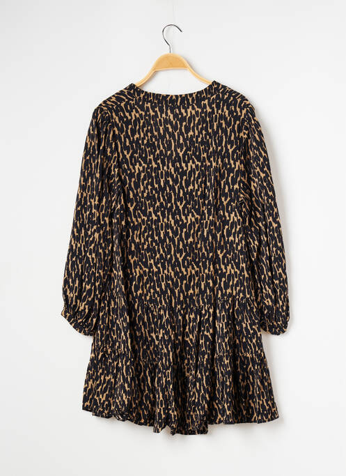 Robe courte coupe évasée manches longues beige ZARA femme