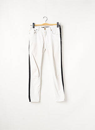 Jeans coupe slim broderie rivets taille normale blanc ZARA femme