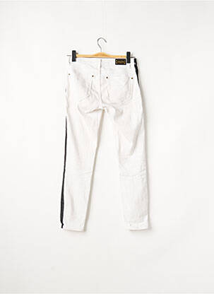 Jeans coupe slim broderie rivets taille normale blanc ZARA femme