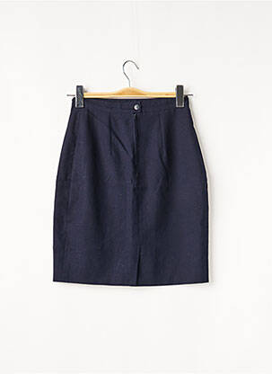 Jupe courte fermeture zippée au dos bleu SANS MARQUE femme