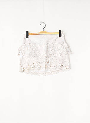 Mini-jupe taille élastique blanc HOLLISTER femme