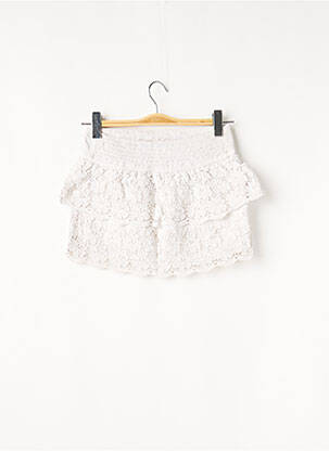 Mini-jupe taille élastique blanc HOLLISTER femme