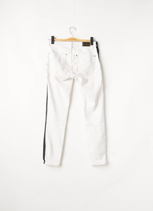 Jeans coupe slim broderie rivets taille normale blanc ZARA femme
