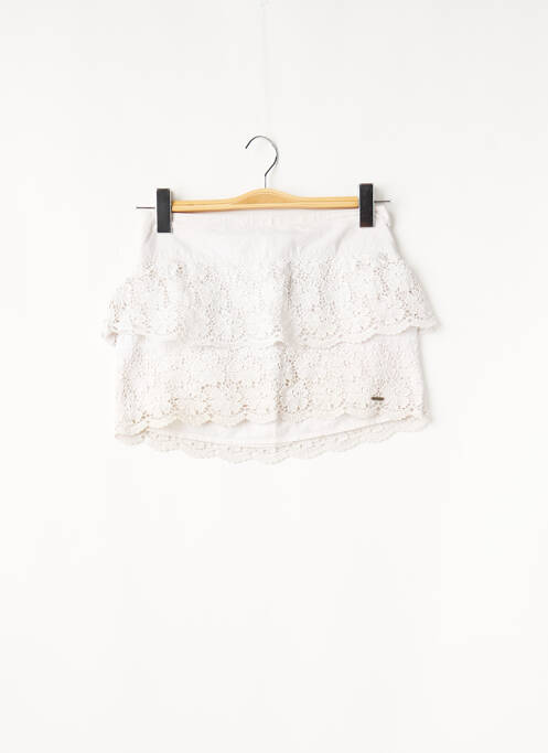 Mini-jupe taille élastique blanc HOLLISTER femme