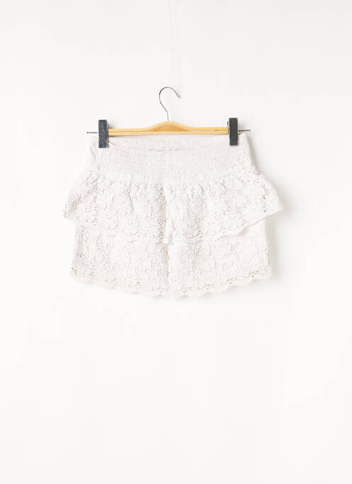 Mini-jupe taille élastique blanc HOLLISTER femme