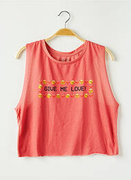 Débardeur coupe droite sans manche rose SANS MARQUE femme