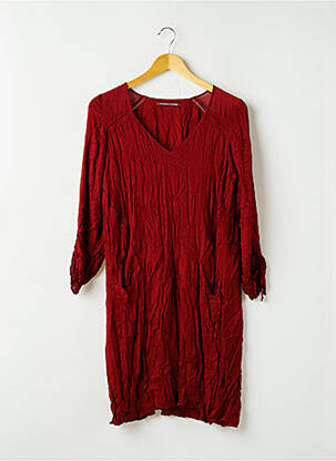 Robe mi-longue coupe fluide manches longues rouge COMPTOIR DES COTONNIERS femme