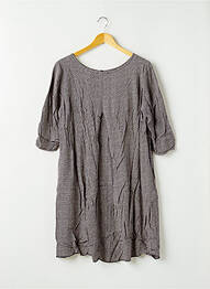 Robe mi-longue imprimé fantaisie manches courtes bleu DEVERNOIS femme