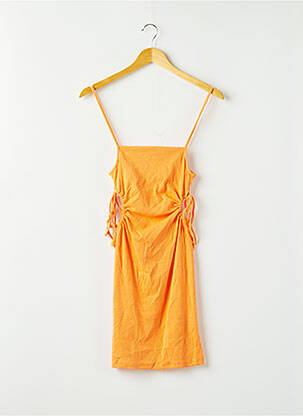 Robe courte coupe cintrée fines bretelles orange ZARA femme