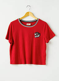 Top stretch manches courtes rouge HOLLISTER femme