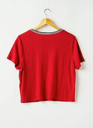Top stretch manches courtes rouge HOLLISTER femme