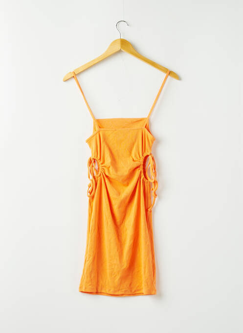 Robe courte coupe cintrée fines bretelles orange ZARA femme