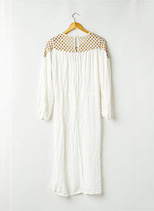 Robe mi-longue coupe fluide manches longues blanc BELAIR femme