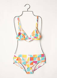 Maillot de bain 2 pièces stretch haut triangles bleu PRINCESSE TAM-TAM femme