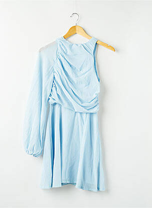 Robe courte coupe fluide manches longues bleu PRETTY LITTLE THING femme