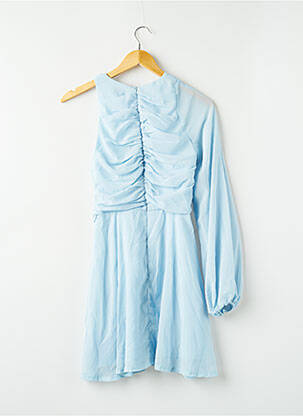 Robe courte coupe fluide manches longues bleu PRETTY LITTLE THING femme