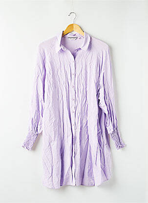 Robe courte manches longues manches longues violet NAF NAF femme