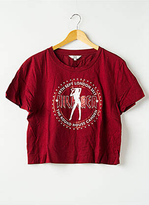 T-shirt sérigraphie manches courtes rouge TOMMY HILFIGER X GIGI HADID femme