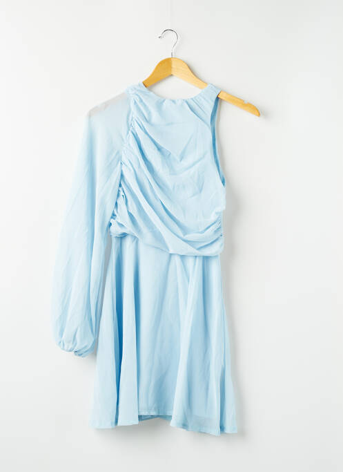 Robe courte fermeture zippée au dos manches longues bleu PRETTY LITTLE THING femme