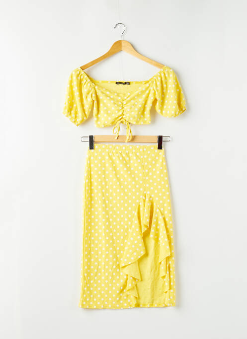 Ensemble jupe coupe cintrée jaune BOOHOO femme