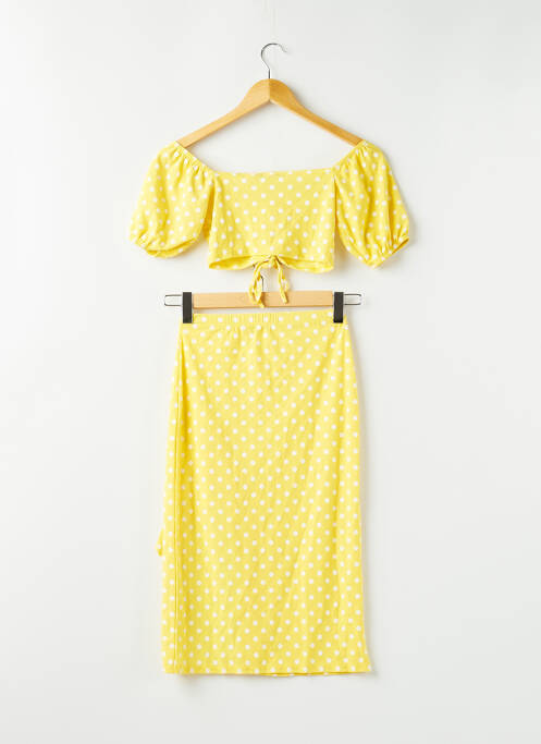 Ensemble jupe coupe cintrée jaune BOOHOO femme