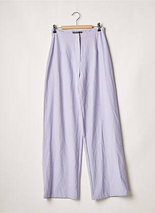 Pantalon large tissage crêpe taille haute violet NASTY GAL femme
