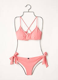 Maillot de bain 2 pièces stretch haut soutien-gorge avec mousse de rembourrage amovible rose UNDIZ femme
