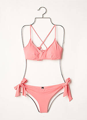 Maillot de bain 2 pièces stretch haut soutien-gorge avec mousse de rembourrage amovible rose UNDIZ femme