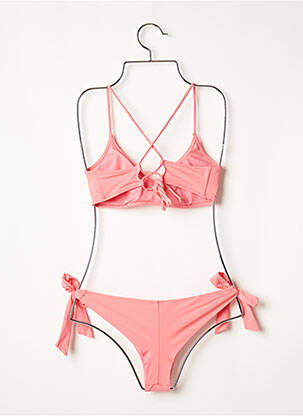 Maillot de bain 2 pièces stretch haut soutien-gorge avec mousse de rembourrage amovible rose UNDIZ femme