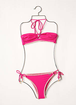 Maillot de bain 2 pièces stretch haut soutien-gorge moulé rose BANANA MOON femme
