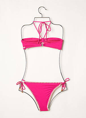 Maillot de bain 2 pièces stretch haut soutien-gorge moulé rose BANANA MOON femme