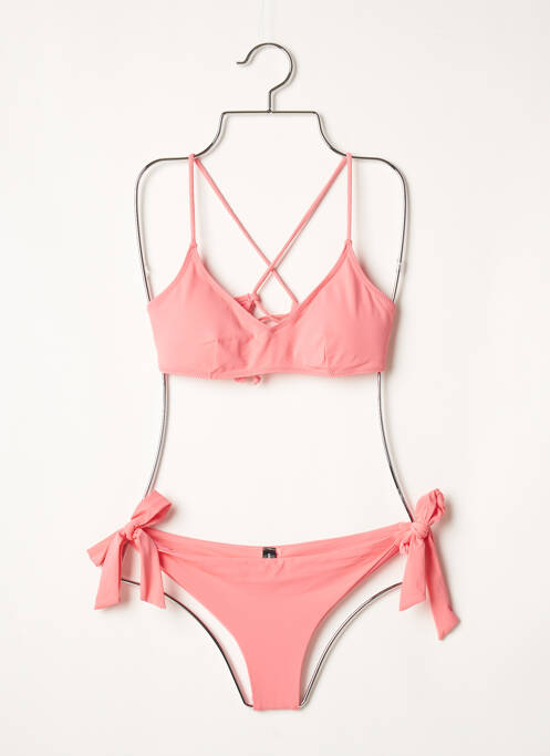 Maillot de bain 2 pièces stretch haut soutien-gorge avec mousse de rembourrage amovible rose UNDIZ femme
