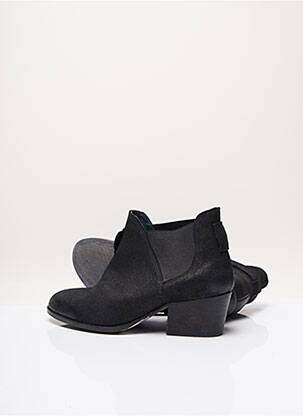 Bottines/boots tissage satiné talon plat jusqu'à 3cm noir SCHMOOVE femme