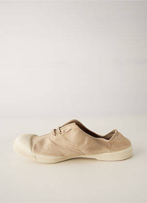 Baskets bout rond talon plat jusqu'à 3cm marron BENSIMON femme