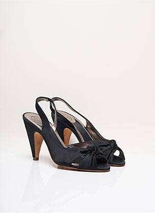 Sandales/nu pieds tissage satiné talon de 7 à 9cm noir ASH femme