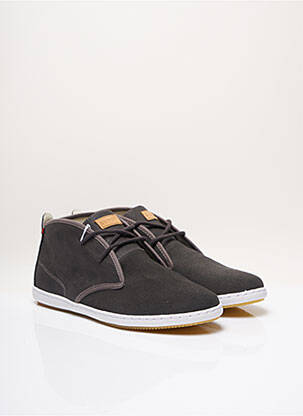 Baskets empiècements talon compensé gris LAFEYT homme