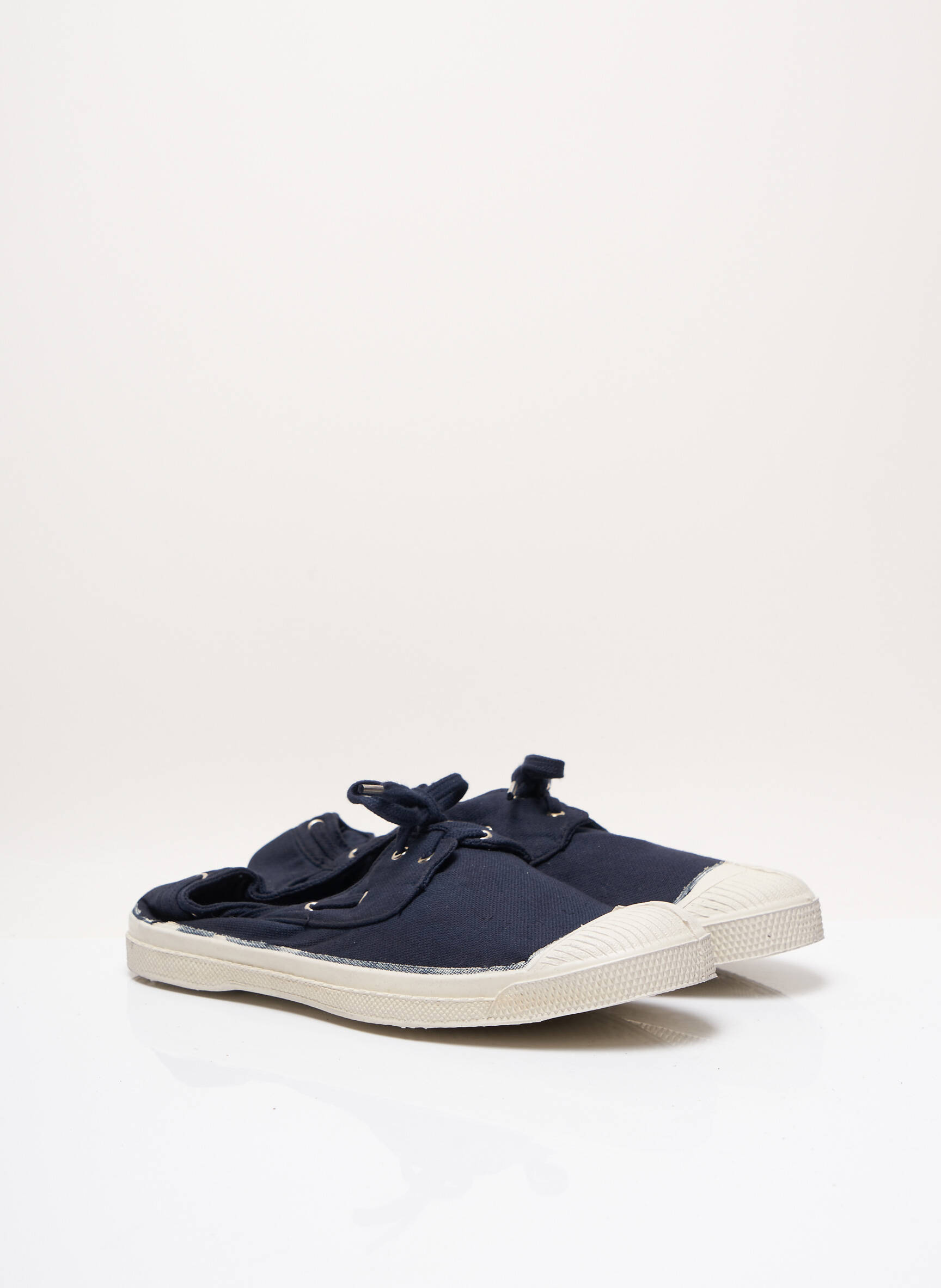 Baskets bout rond talon plat jusqu'à 3cm bleu BENSIMON femme