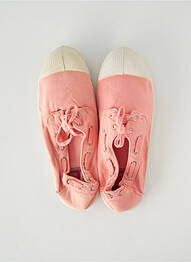 Baskets bout rond talon plat jusqu'à 3cm rose BENSIMON femme