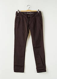 Pantalon chino fermeture zippée sous rabat boutonné taille normale marron DN.SIXTY SEVEN femme