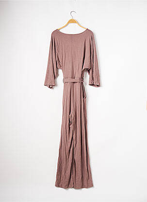 Combi-pantalon col v manches 3/4 rose LES LUNES femme