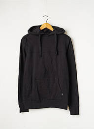 Sweat-shirt à capuche finition bords-côtes manches longues noir MAMA HANGS femme